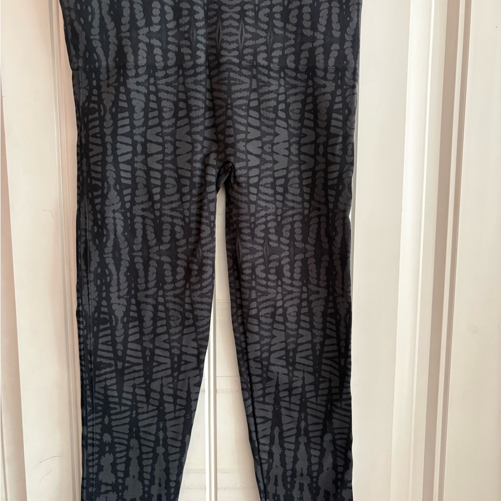 SPANX Black Grey Patterned High-Rise Leggings